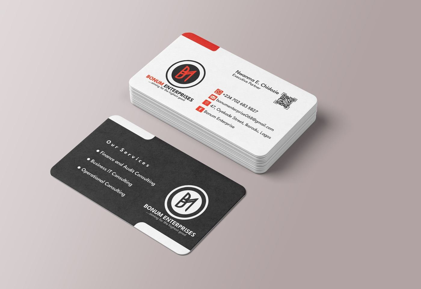 Bonum Enterprises business card design