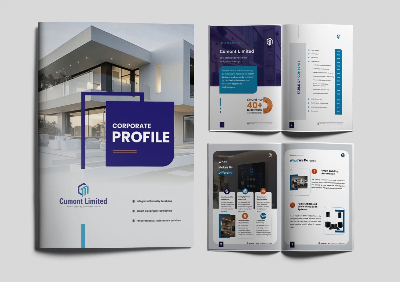 Cumont Limited corporate profile brochure design